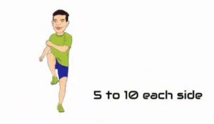 high knees or marching in place exercise