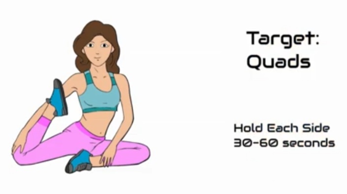 mermaid pose stretch for quads