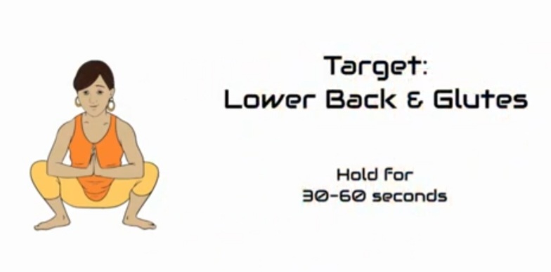 deep squat stretch for lower back and glutes
