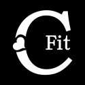 The official black logo for Consequently Fit, featuring a large white letter C with a small white heart on the left curve and the word Fit nestled inside.